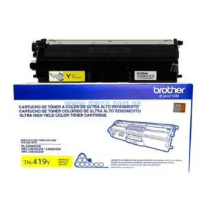 Toner Brother TN-419Y Amarillo, Compatible Con Impresoras MFC-L8900CDW / HL-8360CDW, Con Capacidad De Impresion Hasta 9.000 Paginas.