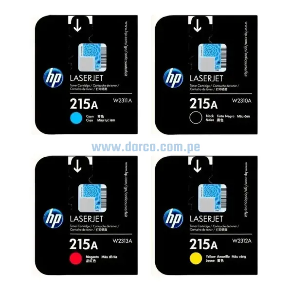 Toner Hp 215A Black Cyan Yellow Magenta, Compatible Con Impresoras Hp LaserJet Pro Mfp M155a | M155nw | M182n | M182nw | M183fw