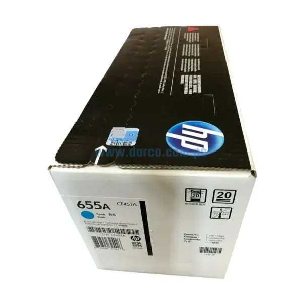 Toner Hp CF451A (655A) Cyan, Compatible Con Impresoras Hp LaserJet Pro M652n | M652dn | M681f | M681dh | M653dn Rendimiento De 10.500 Pag.