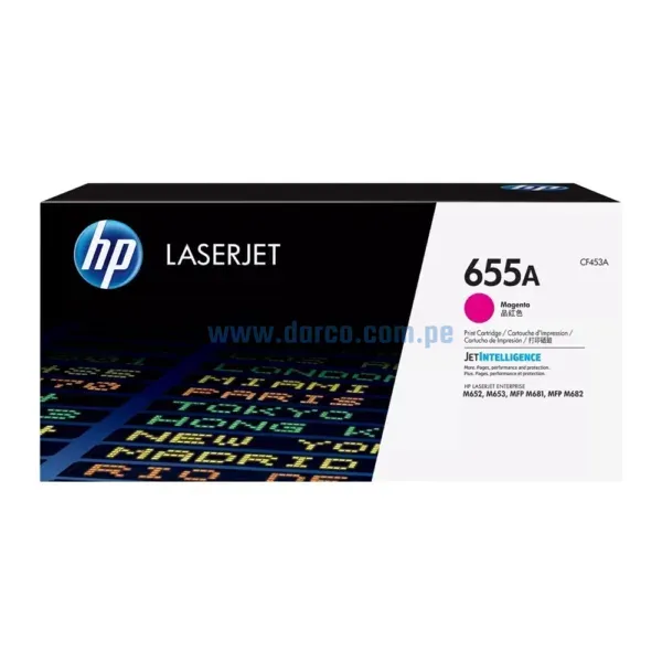 Toner Hp CF453A (655A) Magenta, Compatible Con Impresoras Hp LaserJet Pro M652n | M652dn | M681dh | M653dn Rendimiento De 10.500 Pag.