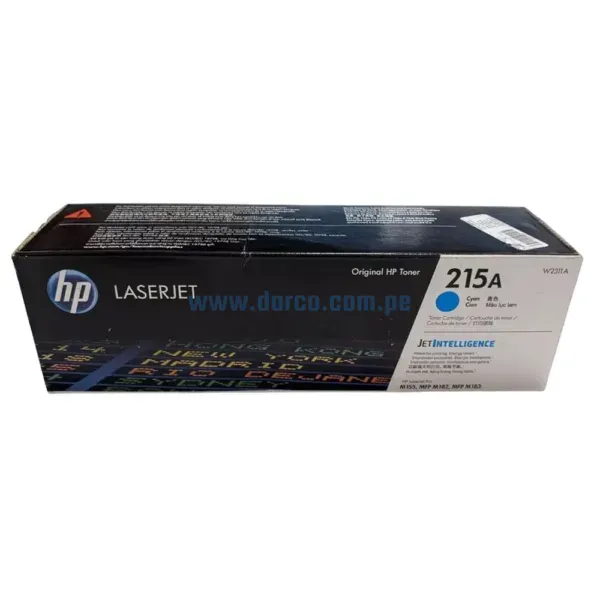 Toner Hp W2311A 215A Cyan, Compatible Con Impresoras Hp LaserJet M155a | M155nw | M182n | M182nw | M183fw Rendimiento De 850 Pag.