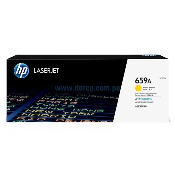 Toner Hp W2012A (659A) Amarillo, Para Impresoras Hp LaserJet MFP MFP M776z, M776zs, M776dn, M856 Rendimiento De 13,000 Paginas