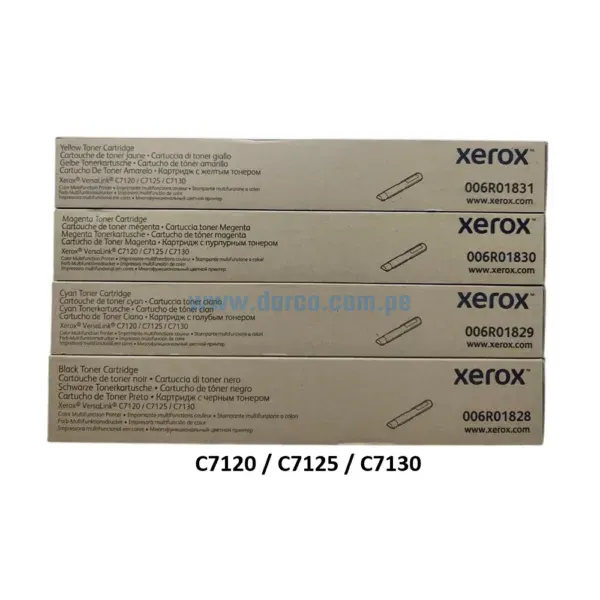 Kit De Toner Xerox VersaLink C7120, C7125, C7130, Original Los Toner Xerox Ofrecen Alta Calidad, Colores Nítidos y Rendimientos Extraordinarios