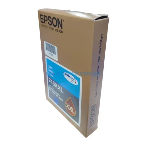 Bolsa De Tinta Epson T748XXL220 748XXL Cyan, Para Impresoras Epson WorkForce Pro WF-6090, WF-6590, WF-8090, WF-8590