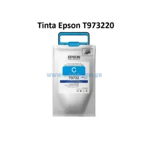 Bolsa De Tinta Epson T973220 T9732 Cyan, Para Impresoras Epson Workforce Pro WF-C869R, PX-S7070X, PX-M7070FX. 22.000 Paginas
