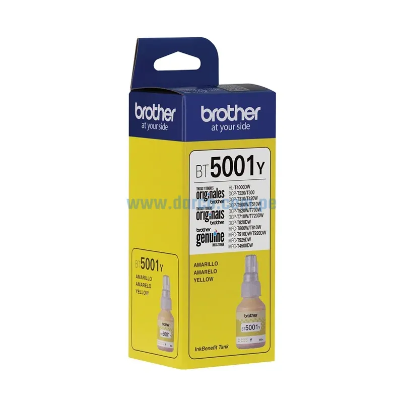 Botella De Tinta Brother BT5001Y Amarillo, Para Impresoras HL-T4000DW, DCP-T220, T226, T300. Envíos a Nivel Nacional