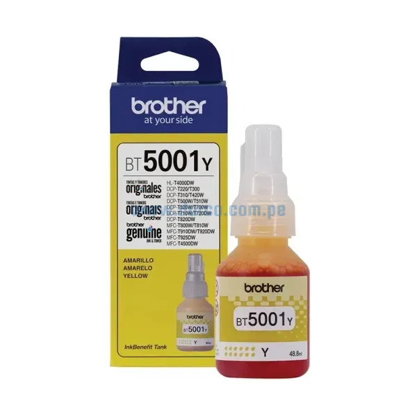botella-de-tinta-brother-bt5001y-yellow-dcp-t420w-mfc-t4500dw-48-8ml Botella De Tinta Brother BT5001Y Amarillo, Para Impresoras HL-T4000DW, DCP-T220, T226, T300. Envíos a Nivel Nacional