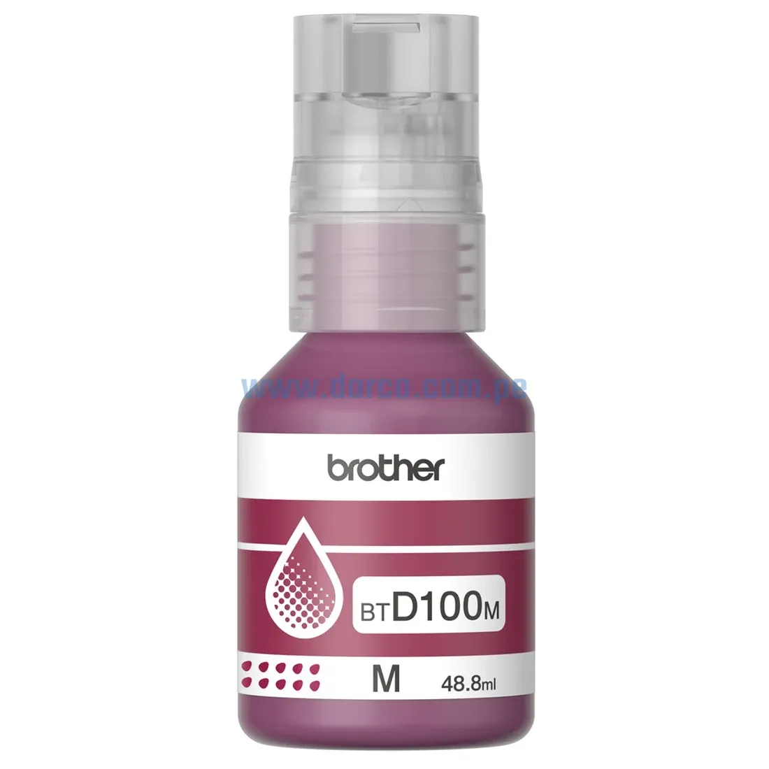 Botella De Tinta Brother BTD100M Magenta, Para Impresoras DCP-T230 / DCP-T430W / DCP-T530DW / DCP-T730DW / MFC-T930DW, 48.8ml