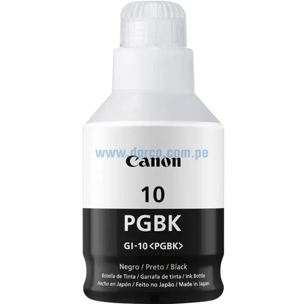 botella-de-tinta-canon-gi-10-pgbk-pixma-g6010-g5010-black Botella De Tinta Canon GI-10 PGBK Negro, Para Impresoras Canon Pixma G5010 / G5011 / G6010 / G6011 / G7010 / GM2010 / GM2011, Rendimiento 8.300 Paginas
