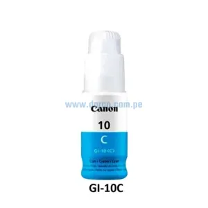 Botella De Tinta Canon GI-10C Cyan, Para Impresoras Canon Pixma G5010 / G5011 / G6010 / G6011 / G7010 / GM2010 / GM2011 Contenido 70ml