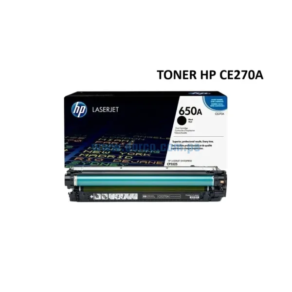 Toner HP CE270A 650A Negro, Para Impresoras Hp LaserJet M750n, M750dn, M750xh, CP5525N, CP5525DN, CP5525XH. Rendimiento 13.5k