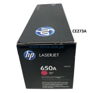 Toner HP CE273A 650A Magenta, Para Impresoras Hp LaserJet M750n, M750dn, M750xh, CP5525N, CP5525DN, CP5525XH. Rendimiento 15,00 pag.