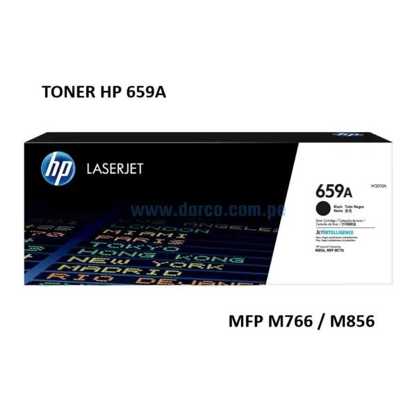 Toner Hp W2010A (659A) Negro, Para Impresoras Hp LaserJet MFP MFP M776z, M776zs, M776dn, M856 Rendimiento De 16,000 Paginas