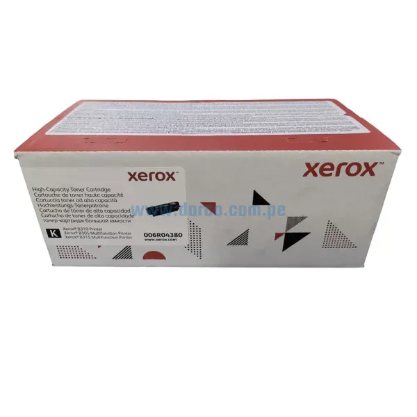 Cartucho De Toner Xerox 006R04380 Black, Para impresoras Xerox B310 / B305 / B315, Rendimiento 8,000 Páginas. Envios A Nivel Nacional