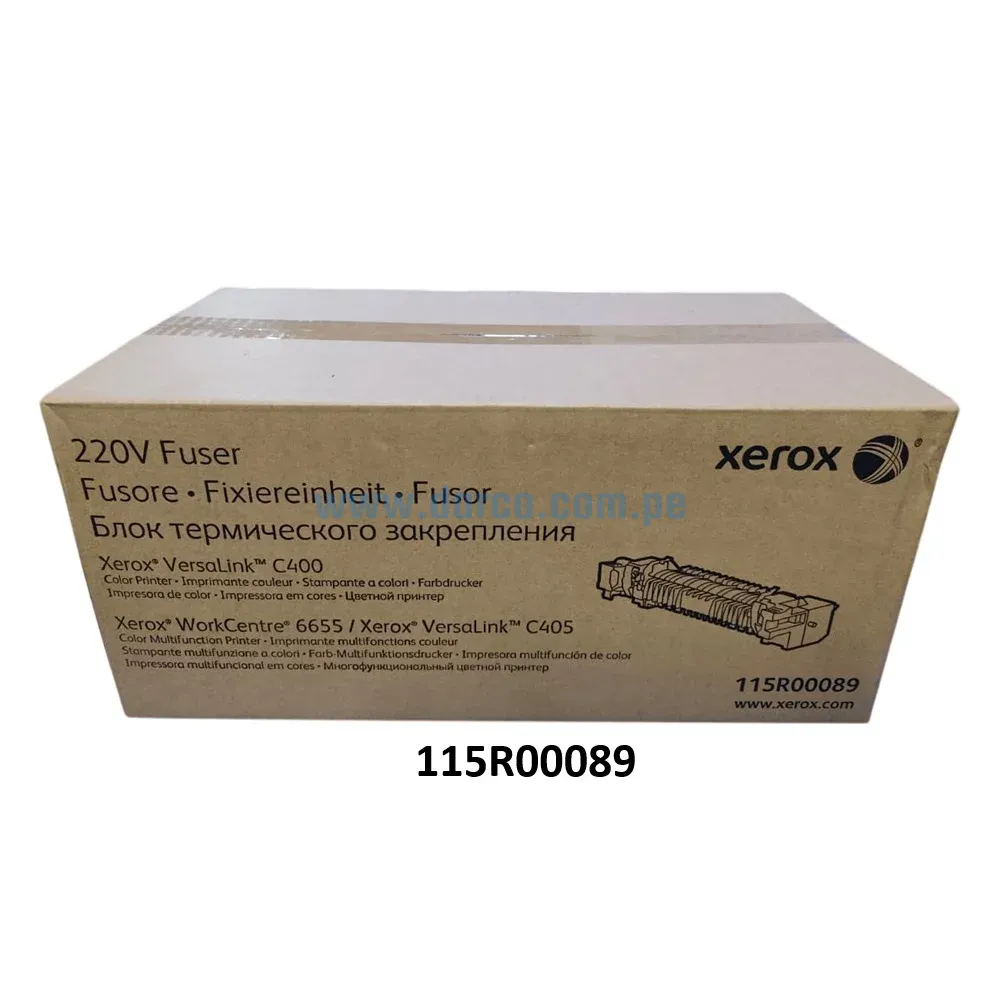 Fusor Xerox 115R00089 Negro, Para impresoras impresoras Xerox VersaLink C400, C405 WorkCentre 6655, 6655i Capacidad de impresion 100,000 Páginas.