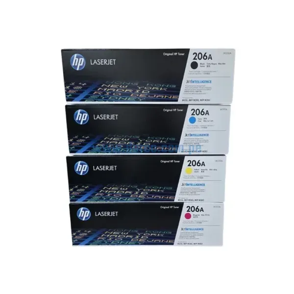 Kit De Toner Hp LaserJet Pro M255dw, M283fdw 206A (Bk, C, Y, M) Para Impresoras HP LaserJet Pro M255dw, M255nw, M283cdw, M283fdw