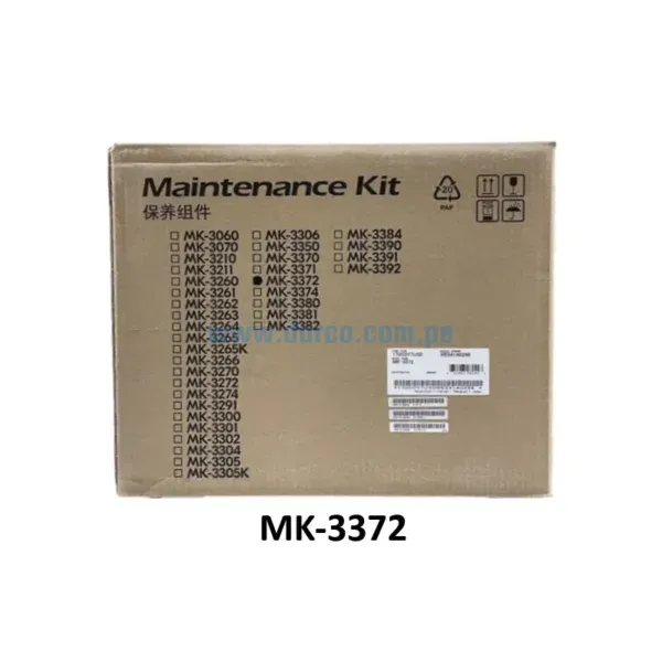 Kit De Mantenimiento Kyocera MK-3372 Para impresoras Kyocera Ecosys PA4500x, MA4500ix, MA4500ifx, MA5500ifx, PA5500x.
