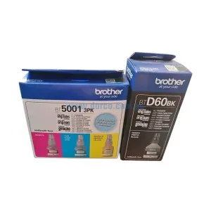 Juego De Tinta Brother BTD60BK / BT5001-3PK Negro, Cyan, Magenta, Yellow, Para Impresoras HL-T4000DW, DCP-T220, T226, T300. Envíos a Nivel Nacional