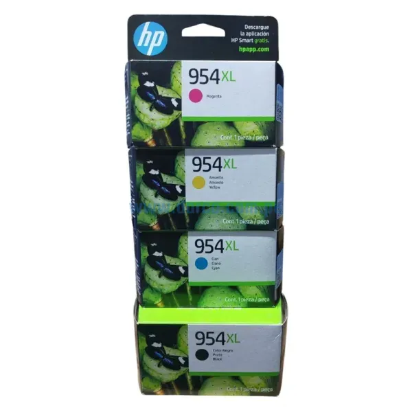 Kit De Tinta Hp 954XL Black, Cyan, Magenta, Yellow, Para Impresoras HP OfficeJet Pro 7720, 7740, 8210, 8720, 8730. Con Impresion 6.800 Paginas