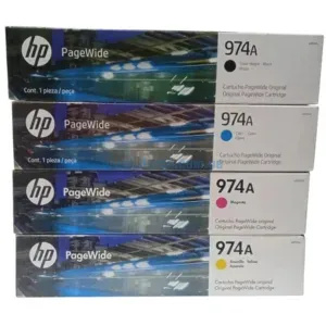 Kit De Tinta Hp 974A (Black, Cyan, Magenta, Yellow), Para Impresoras HP PageWide 452DW / 577DW Realizamos Envios A Nivel Nacional.