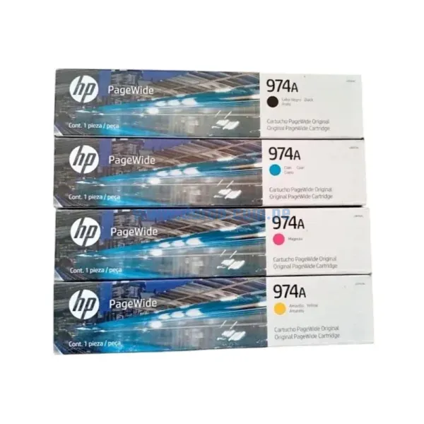 Kit De Tinta Hp 974A (Black, Cyan, Magenta, Yellow), Para Impresoras HP PageWide 452DW / 577DW Realizamos Envios A Nivel Nacional.