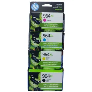 Kit De Tinta Hp OfficeJet pro 9010, 9020 (964XL) Black, Cyan, Yellow, Magenta, Con Alta Capacidad De 51,5ml negro, y 24,5ml Colores