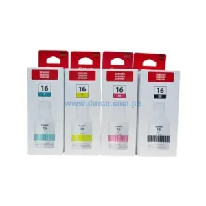 Botellas De Tintas Canon GI-16 Maxify GX6010 BKCMY, Para Impresoras Canon GX3010 / GX4010 / GX5010 / GX6010 / GX7010