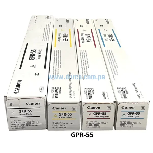 Kit De Toner Canon GPR-55, Para Impresoras iR ADV C5535i, C5540i, C5550i, C5560i, DX C5740i, C5750i. Envíos a Nivel Nacional