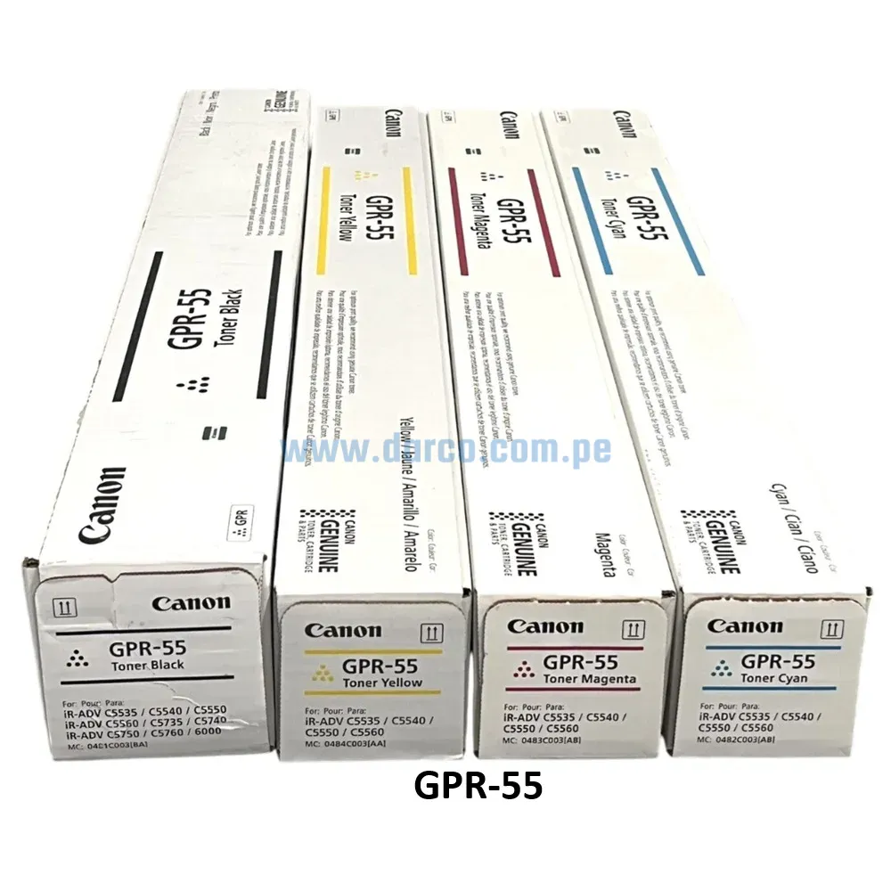 Kit De Toner Canon GPR-55, Para Impresoras iR ADV C5535i, C5540i, C5550i, C5560i, DX C5740i, C5750i. Envíos a Nivel Nacional
