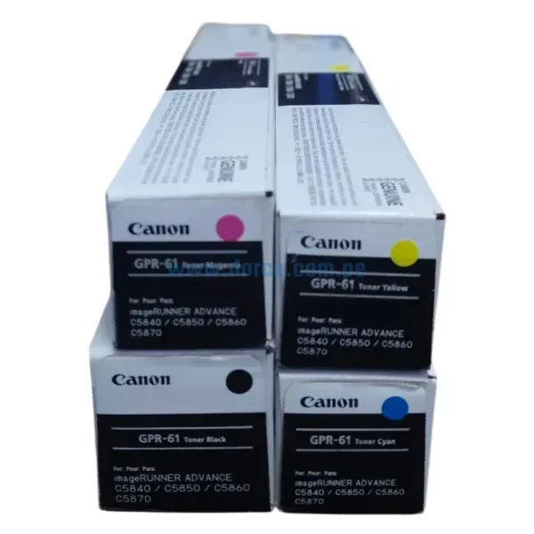 Kit De Toner Canon GPR-61, Para Fotocopiadoras Canon iR ADVANCE DX C5840i, C5850i, C5860i, C5870i Alta Capacidad De Impresión.