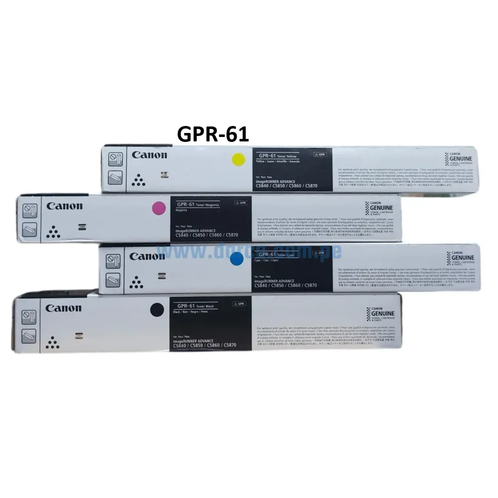 Kit De Toner Canon GPR-61, Para Fotocopiadoras Canon iR ADVANCE DX C5840i, C5850i, C5860i, C5870i Alta Capacidad De Impresión.