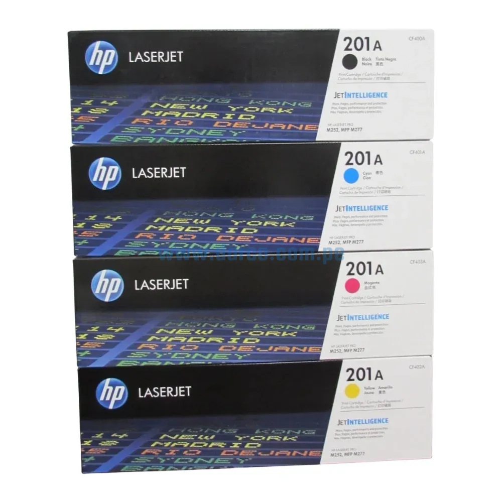 Kit De Toner Hp LaserJet MFP M277, M252 (201A) Para Impresoras Hp LaserJet Pro M252n, M252dw, MFP M277n, M277dw. Envíos a Nivel Nacional