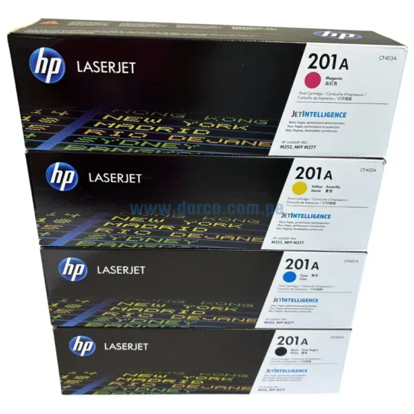 Kit De Toner Hp LaserJet MFP M277, M252 (201A) Para Impresoras Hp LaserJet Pro M252n, M252dw, MFP M277n, M277dw. Envíos a Nivel Nacional