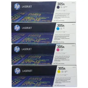 Kit De Toner Hp LaserJet MFP M375, M451, M475, 305A (BK, C, M, Y) Para Impresoras Hp LaserJet MFP M375, M451, M451nw, M475dn, M475dw