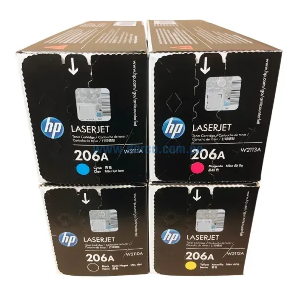 Kit De Toner Hp LaserJet Pro M255dw, M283fdw 206A (Bk, C, Y, M) Para Impresoras HP LaserJet Pro M255dw, M255nw, M283cdw, M283fdw
