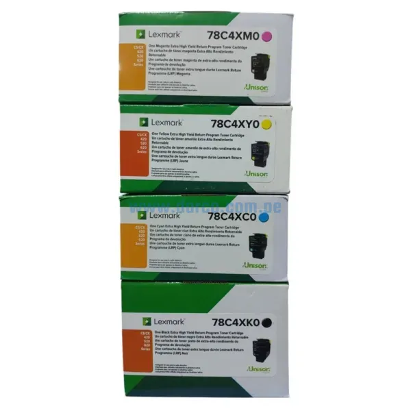 Kit De Toner Lexmark CX622, CX522 Negro, Cyan, Yellow, Magenta, Para impresoras Lexmark CX622, CS421, CS521, CX625, CX522, CS622, CX421 23.5k