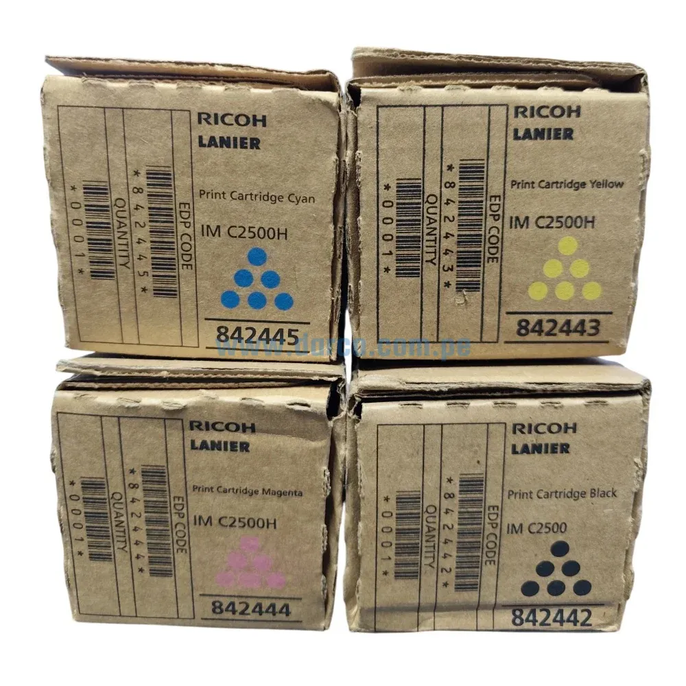 Juego De Toner Ricoh IM C2000 / C2500 (Bk, C, M, Y) , Para Impresoras Ricoh IM C2000, IM C2500. Envios a Nivel Nacional