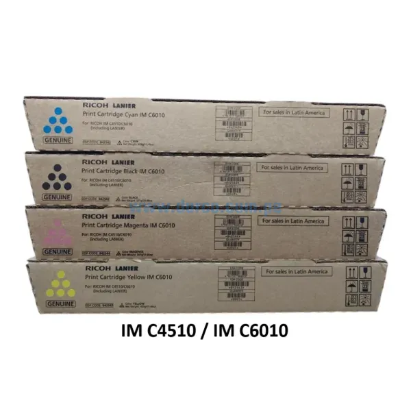 Kit De Toner Ricoh IM C4510 / IM C6010 ( BK, C, M, Y ), Para Impresoras Ricoh IM C4510 / IM C6010 Envios a Nivel Nacional