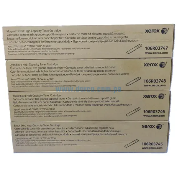 Kit De Toner xerox C7020 / C7025 Black, Cyan, Magenta, Yellow, Para impresoras Xerox VersaLink C7020, C7025, C7030, Capacidad 40,100 Páginas