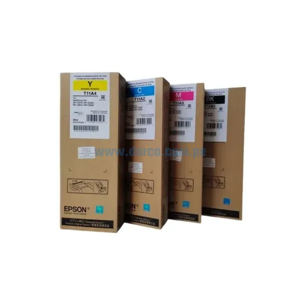 Bolsa De Kit Tinta Epson T11B T11A Para Impresoras Epson Workforce Pro WF C5810 / C5390 / C5310 / C5890, Rendimiento 25.000 Paginas.