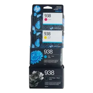 Kit Tinta Hp OfficeJet 938 (Bk, c, m, y), Para Impresoras Hp OfficeJet Pro (OJP 9130) 9110, 9120, 9130, 9730, Capacidad De 3.650 paginas
