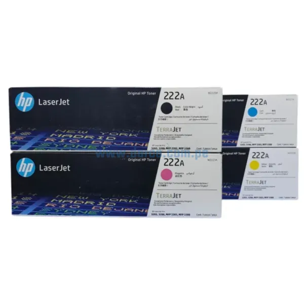 Kit Toner Hp 222A LaserJet Pro 3203dw MFP 3303fdw Para Impresoras Hp LaserJet Pro 3203dw / 3204dw / 3303fdw / 3288dw / 3388fdw / 3388sdw Original