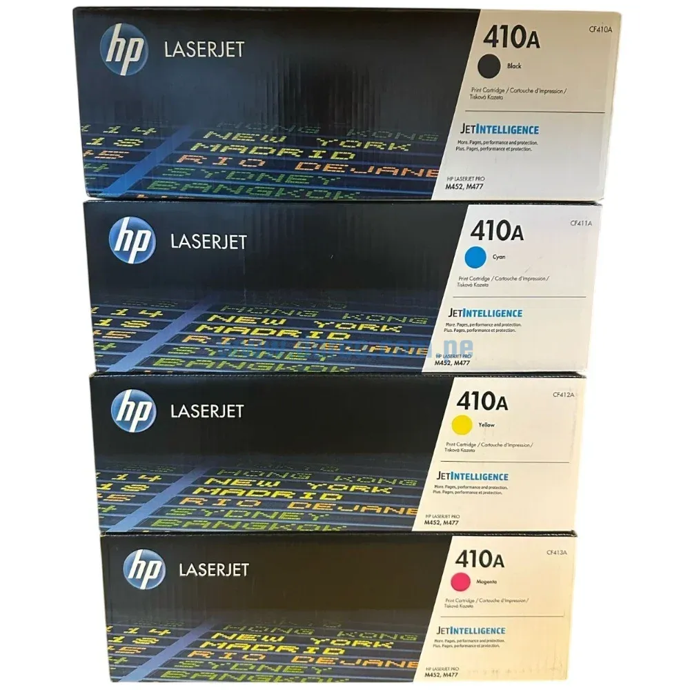 Kit Toner Hp 410A Bk, C, Y, M, Compatible Con Impresoras Hp LaserJet Pro M452dn / M452dw / M452nw / MFP M477fdn / M477fdw / M477fnw.