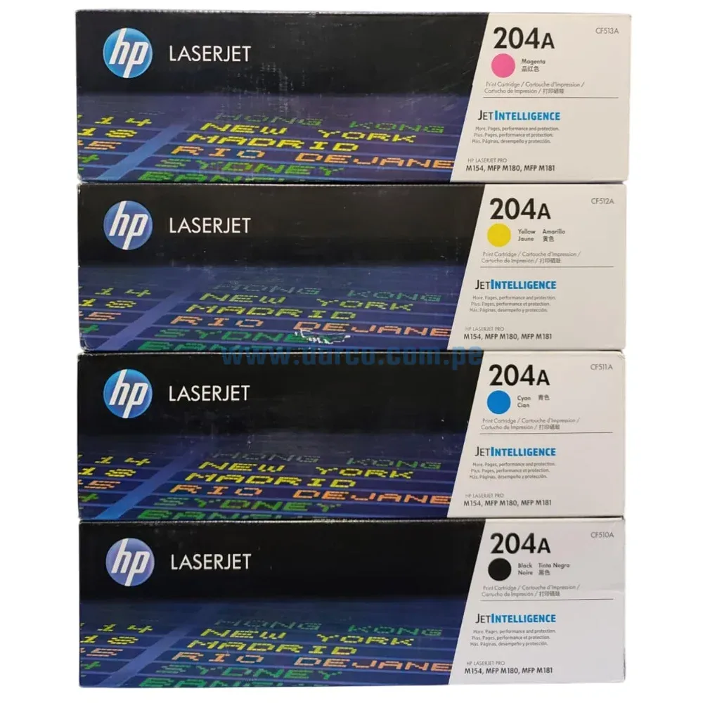 Kit Toner Hp LaserJet MFP M180, M181, M154 (204A) Para Impresoras Hp LaserJet Pro M154a, M154nw, MFP M180, M180n, M180nw, M181fw.