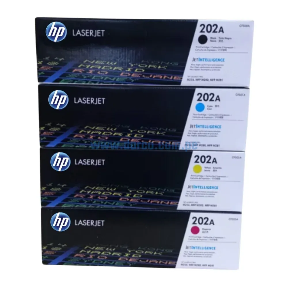 Kit Toner Hp LaserJet MFP M281, M254 (202A) Para Impresoras Hp LaserJet Pro M254dw, MFP M281cdw, M281fdw. Envíos a Nivel Nacional