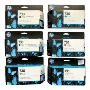 Kit De Tinta Hp 730 Cyan, Magenta, Yellow, Matte Black, Gray, Photo Black. Para Impresoras Hp DesignJet T1600, T1700, T2600, Contenido 130ml