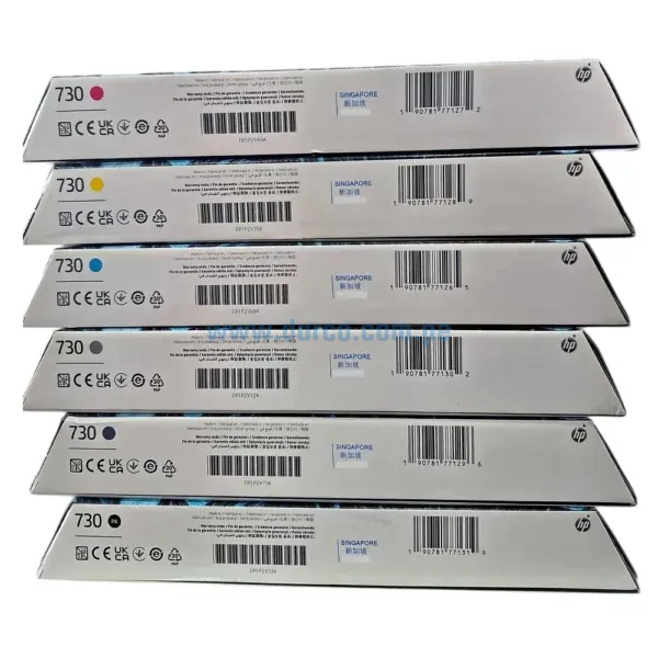 Kit De Tinta Hp 730, Cyan, Magenta, Yellow, Matte Black, Gray, Photo Black. Para Impresoras Hp DesignJet T1600, T1700, T2600, Contenido 300ml.