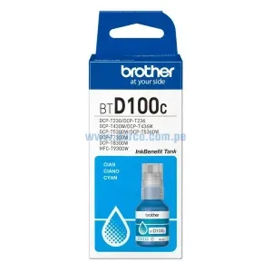 Botella De Tinta Brother BTD100C , Para Impresoras DCP-T230 / DCP-T430W / DCP-T530DW / DCP-T730DW / MFC-T930DW, 48.8ml
