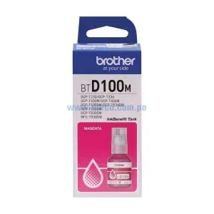 Botella De Tinta Brother BTD100M Magenta, Para Impresoras DCP-T230 / DCP-T430W / DCP-T530DW / DCP-T730DW / MFC-T930DW, 48.8ml