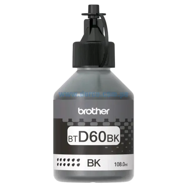 Botella De Tinta Brother BTD60BK Black, Para Impresoras DCP-T420W / T520W / T720DW / MFC-T4500DW 108.0ml. Envíos a Nivel Nacional